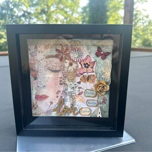 Handmade Unique&Original Dreamy Mixed Media Art in Shadow Black Frame By IvLuna